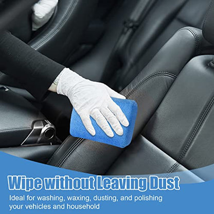 Riakrum 32 Pcs Microfiber Applicator Pads Soft Microfiber Foam Buffing Car Detailing Pads for Wax Ceramic Coating Polish Reusable Car Wash Sponge Tire Shine Applicator(Blue) - color: Blue