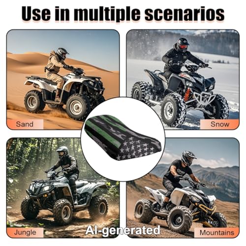 SEANATIVE ATV Seat Covers Four-Wheeler Seat Cover Waterproof Polyester Four Wheeler Accessories Camo US Flag Print Motorcycle Cushion Protector ATV Breathable Padded - color: Camo US Flag Print