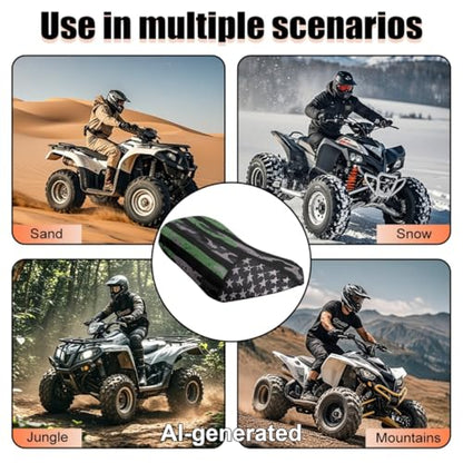 SEANATIVE ATV Seat Covers Four-Wheeler Seat Cover Waterproof Polyester Four Wheeler Accessories Camo US Flag Print Motorcycle Cushion Protector ATV Breathable Padded - color: Camo US Flag Print