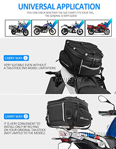 Universal Motorcycle Tail Bags Luggage Rack Top Cases Tailbag For BMW R1200GS R1250GS ADV/LC F700GS F750GS F800GS F850GS F650GS G310GS ADV F900XR 2022 waterproof bag