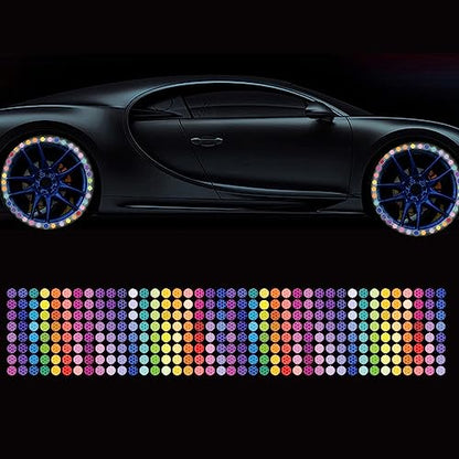 Bicycle Stickers Rainbow Car Decals-320 Pcs Reflective Rim Tape for Bikes Rims for Cars,Bike,Skateboard, Motorcycle Nighty Safety Warning Sticker (320 Pcs Rainbow Dots) - style: 320 Pcs Rainbow Dots