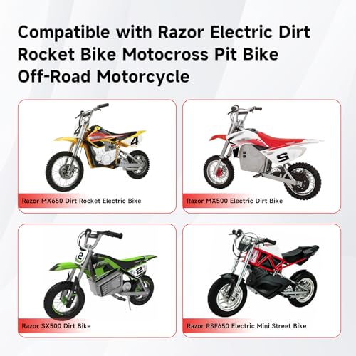 25H Chain 132 Link with Chain Tensioner Breaker Kit Compatible with Razor MX650 MX500 RSF650 SX500 Mcgrath Electric Dirt Bike MY1020 Motor Mini Pit Bike Rocket Scooter Motocross Moped Parts Red - color: Red