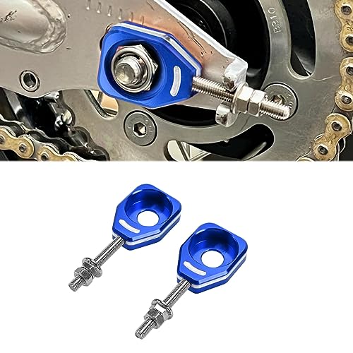 Canitu Blue Rear Chain Adjusters,Motorcycle Billet Rear Axle Blocks Swingarm Spool Tensioner Tension Adjuster Accessories for Honda CRF110 2013-2024 - color: BLUE