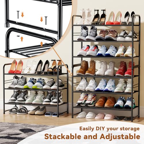 Simple Shoe Rack, 3 Tier Heavy Duty Metal Shoe Shelf 27 Inch Wide, Black - color: Black, size: 3 Tier(27 Inch)