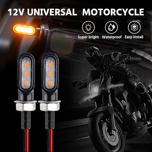 mini led turn signals motorcycle blinkers dirt bike Rear front turn signals universal bullet signal lights suitable for honda harley suziki motorycles (TURN03) - color: 3 led chips
