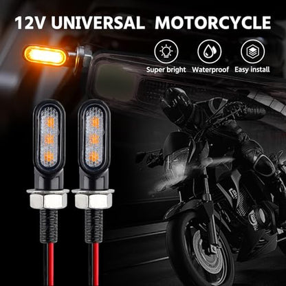 mini led turn signals motorcycle blinkers dirt bike Rear front turn signals universal bullet signal lights suitable for honda harley suziki motorycles (TURN03) - color: 3 led chips