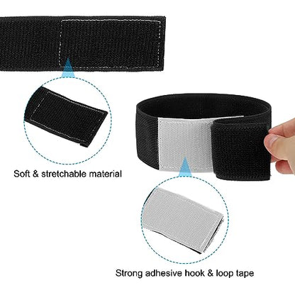 PATIKIL Boot Straps, 2 Pack Elastic Polyester Trousers Blouses Ankle Straps Pants Leg Bands with Hook and Loop for Hiking, Fishing, Hunting, 20", Black - color: Black, size: 20"