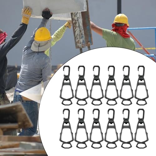 Almencla 12 Pieces Outdoor Glove Clips Prevent Loss for Belt And Pants Clamp Grabber