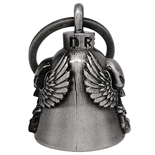 Dream Apparel Motorcycle Bell Guardian Angel Drive Away Gremlin, Biker Bell for Men Women Rider Riding, Good Luck Gift - color: Skull & Angel & Biker