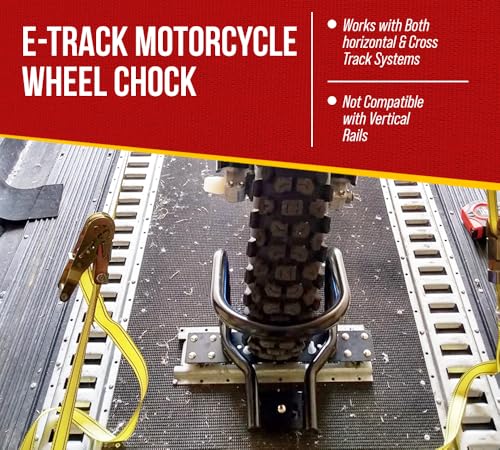 Mytee Products 7" Motorcycle Wheel Chock Steel for E-Track/X-Track System Fits Motorcycle Front Tires up to 7” Wide (Not Ideal for Scooters, or Kids’ Bikes)- Black - size: 1 - Pack