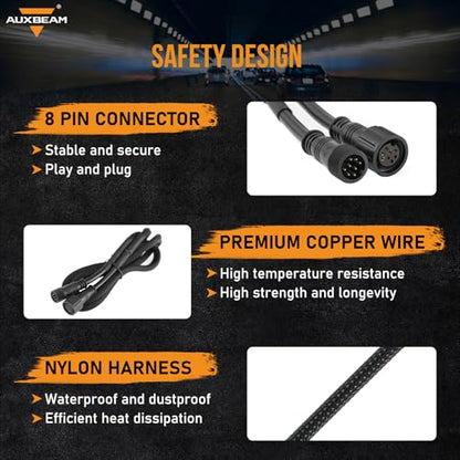 Auxbeam Extension Wiring Harness for 6 Gang Switch Panel BC60, GC60, Switch Controller Extended Wire Line, 1.2m/47 inch - style: For 6 Gang Switch Panel