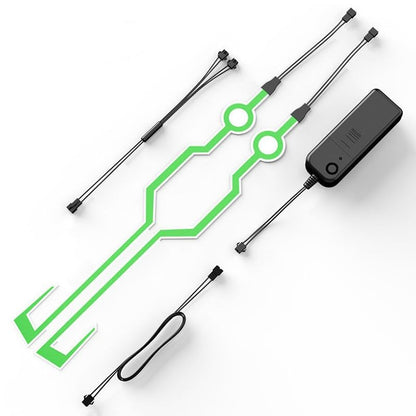 Motorcycle helmet light strip,Helmet EL Light Bar,Helmet Cycling LED Sticker Light Night Riding Signal Helmet Light for Motorcycle Bike Helmet (green) - color: Green
