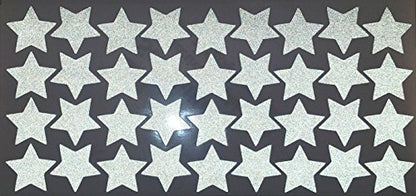 LiteMark Reflective White 1 Inch Stars Sticker Decals for Helmets, Bicycles, Strollers, Wheelchairs and More - Pack of 36 - color: White