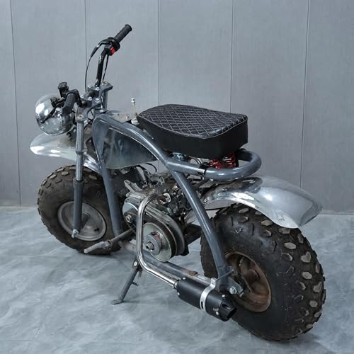 JMCHstore Black Diamond Stitch Retro Upgraded 17'' Seat Cover for Coleman BT200X Mini Bike 196cc, Hisun 200-7 for Viper 200cc Trail Bike Cushion Replacement Parts - color: Black Stitch