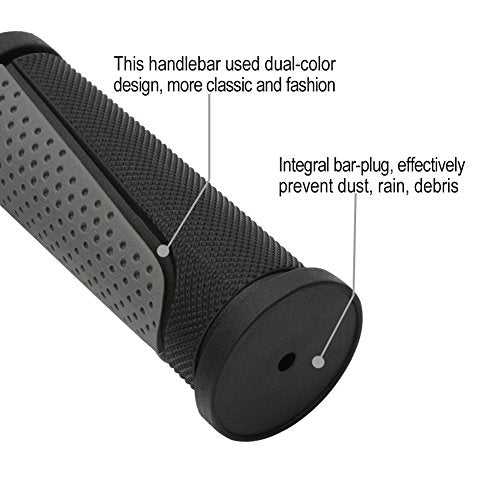 TOPCABIN Bike Handlebar Grips,Short Mini Bicycle Handlebar Grips Two-Color Rubber Bike Grips Fit Many Standard Bikes 2PCS 90MM Length - color: Black + Grey - 90mm