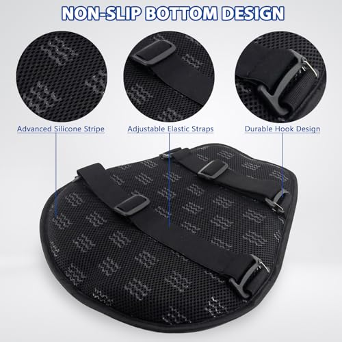 AEROiVi Airflow Pro Motorcycle Seat Pad – Ultra-Breathable 3D Mesh & Quick-Dry Fabric | 1.18" Thick Ergonomic Support | Anti-Slip Silicone Dots | Machine Washable for Easy Cleaning