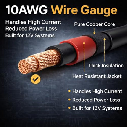 4 PCS 10AWG SAE Connector Extension Cable 1FT,Heavy Duty 12V SAE Connectors Quick Disconnect Power Cable,10AWG Pigtail Wire,1FT SAE Extension Cord Compatible with Solar Panel,Motorcycle,Car,RV,Tractor
