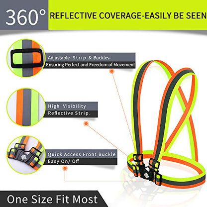 Dazonity High Visibility Safety Vest,Lightweight,Adjustable & Elastic Vest,Hi Vis Reflective Strips, Fit for Men & Women, Construction,Cycling, Runnning, Surveyor, (Yellow) - color: Yellow-1pack