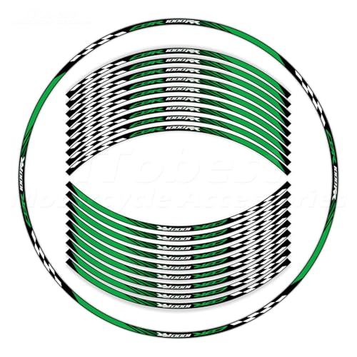 CBR 17 inch Wheel Rim Stickers Decals Tape Compatible with CBR1000RR 2004-2025 Motorcycle Reflective Rim Tapes Sticker Stripe(Green) - color: Green