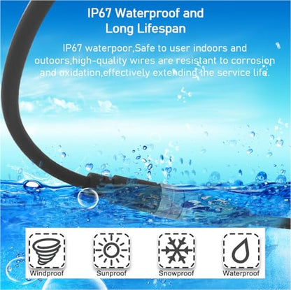 M8 3-Pin Male to Female Connector Cable, A-Coded Straight Circular Industrial Molded Cable, IP67 Waterproof Unshielded PVC Wire, 60V 3A AC/DC, AWG24 - size: 10m, style: 3pin