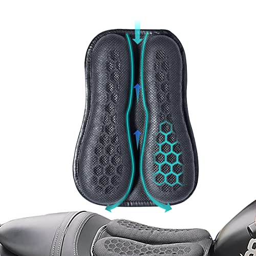 Foldable Motorcycle Seat Cushion,High Elasticity Gel 3D Honeycomb Comfortable Breathable Shock Absorption for Long Ride Seat Cover