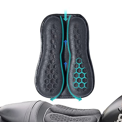 Foldable Motorcycle Seat Cushion,High Elasticity Gel 3D Honeycomb Comfortable Breathable Shock Absorption for Long Ride Seat Cover