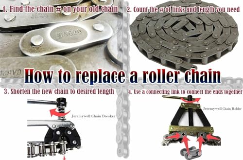 Jeremywell Roller Chain Connecting Puller Fit #25#35#41#40#50#60 415H,428H, 520,530 Roller Chain, Holder/Puller, Bicycle, Motorcycle - style: Chain Puller