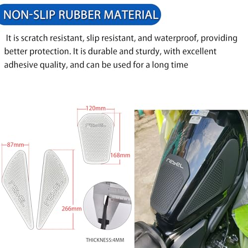 Motorcycle Fuel Gas Tank Stickers Compatible for Ho&nda Rebel CMX 250 300 500 2017-2024 Tank Grip Side Decals Anti Slip Tank Pads (A Style) - color: A Style