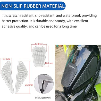 Motorcycle Fuel Gas Tank Stickers Compatible for Ho&nda Rebel CMX 250 300 500 2017-2024 Tank Grip Side Decals Anti Slip Tank Pads (A Style) - color: A Style