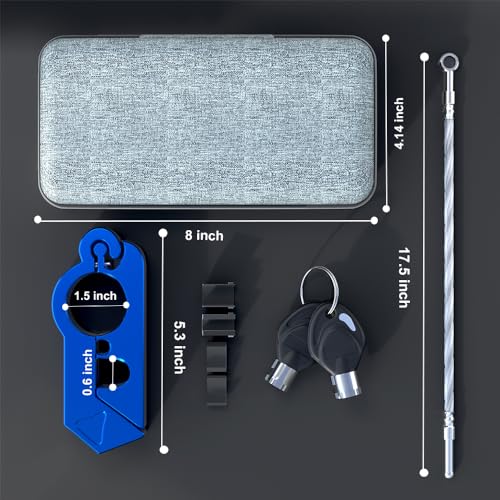 JAGASOL Motorcycle Lock & Helmet Lock Combo, Anti Theft Handlebar Lock, Max 1.5'', Blue - color: Blue