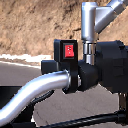 0281 Motorcycle Electric Handle Headlight Flameout Switch Button for 7/8'' 22mm Handlebar Modification Accessories Black (Black)