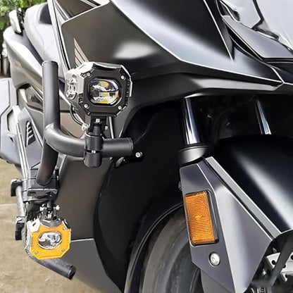 Motorcycle Spotlight Bracket, Adjustable Light Bar Mounting Holder for Driving Fog Lights, Tube Clamp Mounting Bracket Fit 0.7"-1.25" ATV UTV Roll Bar (2 Pcs)