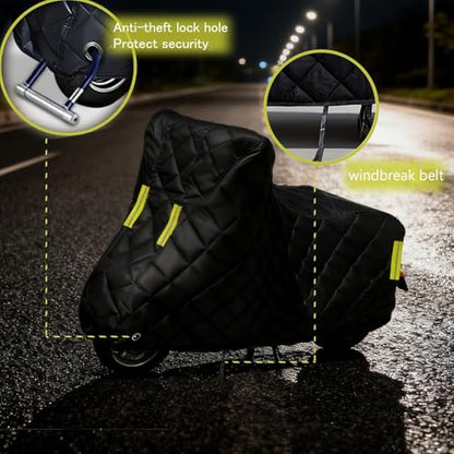 Motorcycle Cover for Izuka DPL200,Motorcycle Tarpaulin Outdoor Covers,All Season Black Waterproof Sun,with Lock Hole, Fit Street, Sport, Adventure, Cruiser MC - size: for Izuka DPL200
