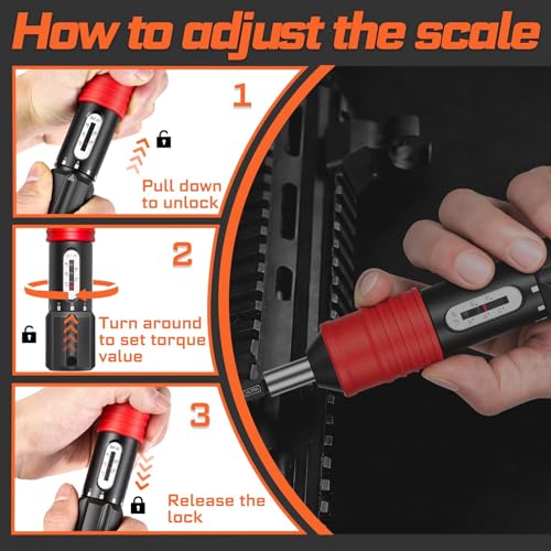 GEINXURN 71PCS Click Torque Screwdriver Set 1/4” Drive, 10-50 Inch Pound Torque Screw Driver Kit with Screwdriver Bit, Socket, Mini Torque Wrench for Maintenance, Tools, Bike Repairing and Mounting