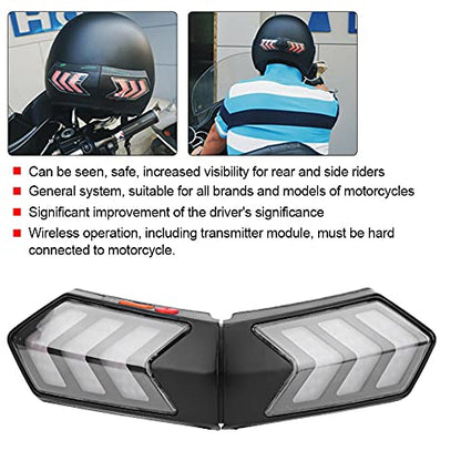 Motorcycle Helmet LED Light Motorbike Turn Warning Brake Lightbar LED Helmet Light with Transmitter Module