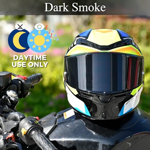 Compatible With K6S Visor K6 Face Shield Replacement Tinted Visor Helmet Accessories (Dark Smoke) - color: Dark Smoke