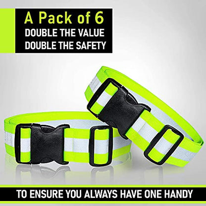 2-6 Pack - Reflective Glow Belt Safety Gear, Pt Belt, for Running Cycling Walking Marathon Military - style: 6 Pack