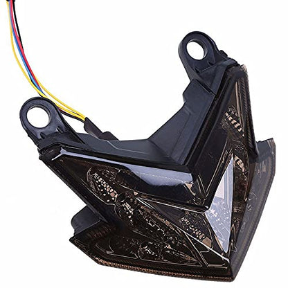 Motorcycle Tail Light Integrated Running Brake Stop Light Turn Signals Lamp Black with License Plate Bracket for Har-ley Hon-da Ya-maha Su-zuki Ka-wasaki - color: Black 3
