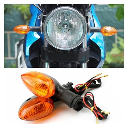 2PCS Motorcycle Turn Signal Light Indicator Lamp Compatible With YAMAHA YZF R1 R6 R125 R25 R3 FZ-6N XJ6 Front Back Blinker Blub Universal(White) - color: White