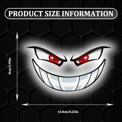 Car Reflective Devil Eyes Sticker Decal, Devil Smile Auto Safety Warning Sticker, Waterproof Self-Adhesive Evil Grin Eyes Sticker for Cars, Motorcycles, Trucks, Laptops, Windows (Style 1) - color: Style 1
