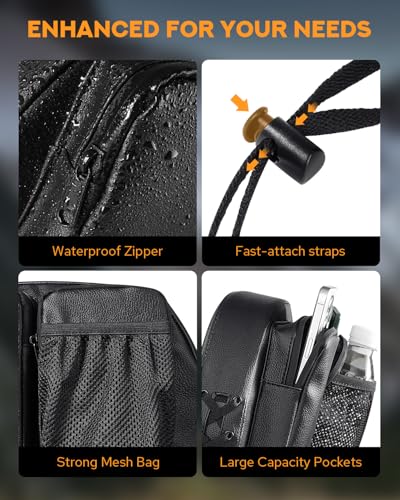 PBYMT Driver Rider Backrest Bag, Rider Backrest Organizer Bag, Driver Backrest Storage Bag Fit for Harley Touring CVO Road Glide Limited Street Glide Dyna Sportster Softail Tri Glide