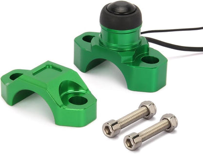 JFG RACING CNC Dirt Bike Engine Stop Start Kill Switch Button CNC with Mounting Backplate Universal for KX KLX KLR 110 140 250 450 650 - Green - color: Green, size: Medium