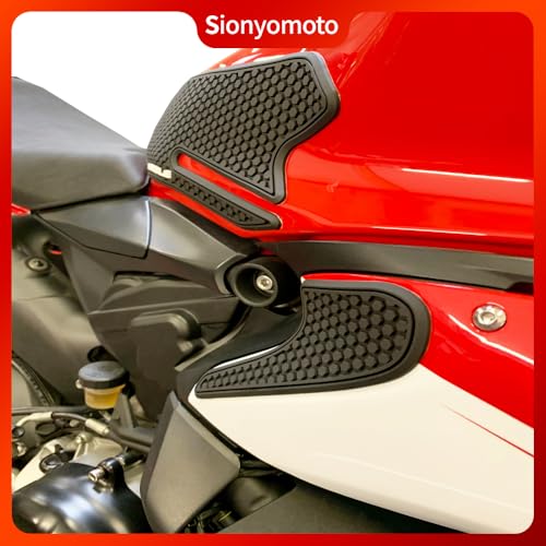 Fuel Gas Tank Pad Protector Stickers Decal Set Compatible with V2/899/959/1199/1299 2013 2014 2015 2016 2017 2018 2019- Anti-Slip Protective Kit, Black | 4-Piece