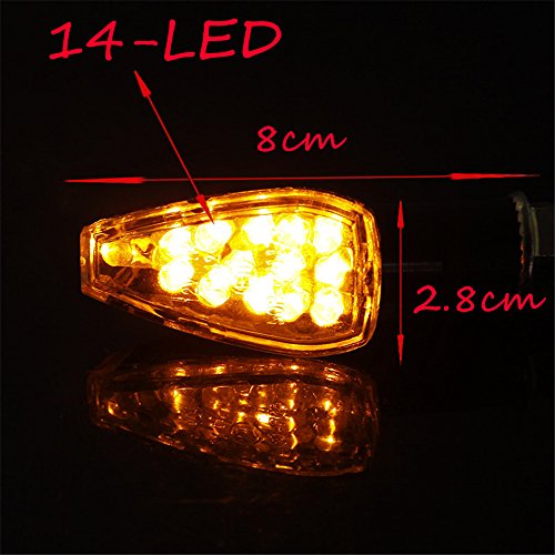 Mini Stalk Arrow Light Motorcycle Turn Signals Lights 10mm Universal Motorbike LED Indicator Blinker Amber Lamp(2 pcs) - color: Plaid-White