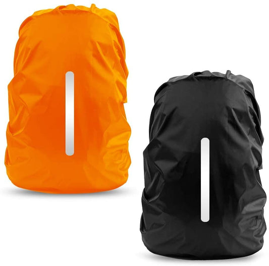 LAMA 2 Pack Waterproof Rain Cover for Backpack, Reflective Rucksack Rain Cover for Anti-dust/Anti-Theft/Bicycling/Hiking/Camping/Traveling/Outdoor Activities (1 Pcs Black + 1 Pcs Orange, S) - color: Black + Orange, size: S (For 18L-25L backpack )
