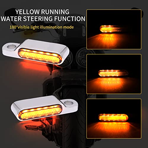 Rich Choices Handlebar LED Turn Signals Mini Motorcycle Blinkers Front Running Light Universal Compatible with Harley Sportster Dyna Honda Shadow Kawasaki Vulcan Yamaha V-Star Road Star - color: Chrome