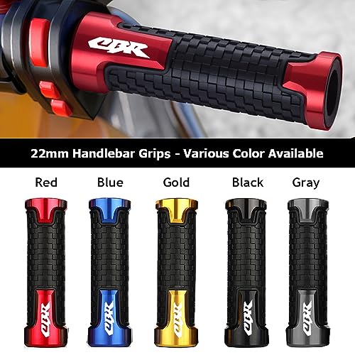 2pcs Motocycle Handlebar Grips 7/8" 22mm for H-onda CBR60F CBR125R CBR150R CBR250R CBR400 NC23 NC29 CBR600 F2 F3 F4 F4i CBR600RR CBR900RR CBR954RR CBR1000RR (Red) - color: Grip - Red