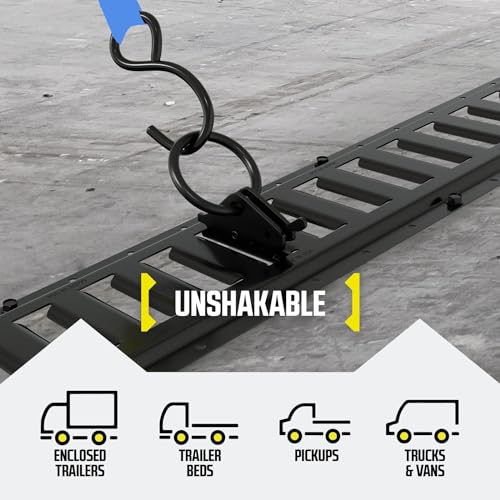 DC Cargo E-Track Dirt Bike & Motorcycle Wheel Chocks for Trailer Kit: Secure Two Bikes with 4 Heavy-Duty Steel E-Track O Rings & 1x15 Ratchet Straps – E Track Motorcycle Wheel Chock Tie-Down Bundle - size: 10-pack