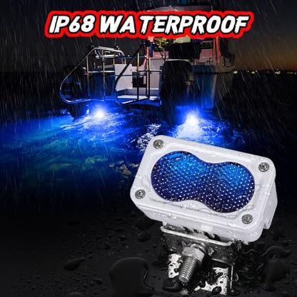 Blue LED Pod Lights 3 Inch 2PCS Auxiliary Backup Rear Light Bar Offroad Fog Driving Light Blue Hunting Fishing Emergency Safety Signal Work Lights for Truck Van UTV Pickup Boat - color: Blue