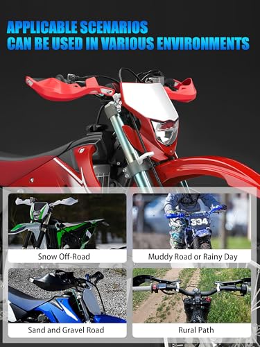 JFG RACING Dirt Bike Hand Guards,7/8" and 1 1/8" Handlebar Motorcycle Handguards Accessories Universal for CRF CR XR 110 150 250 300 450 Dirt Pit Bike ATV Electric Dirtbike Motocross Enduro-Red - color: red